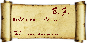 Brünauer Fáta névjegykártya